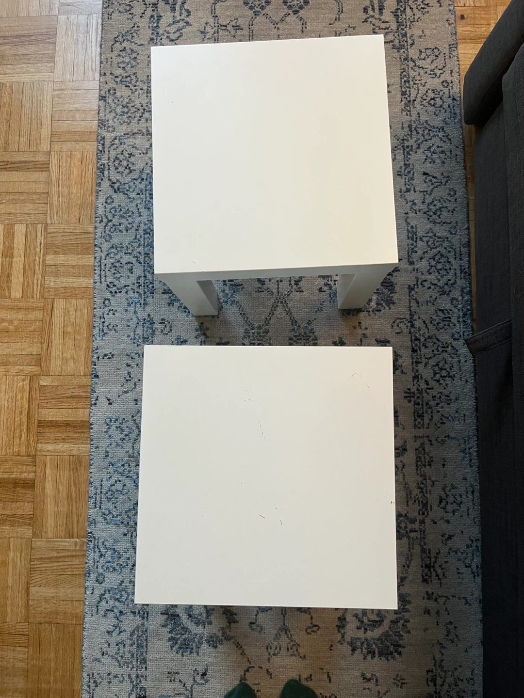 Pair of ikea white side tables