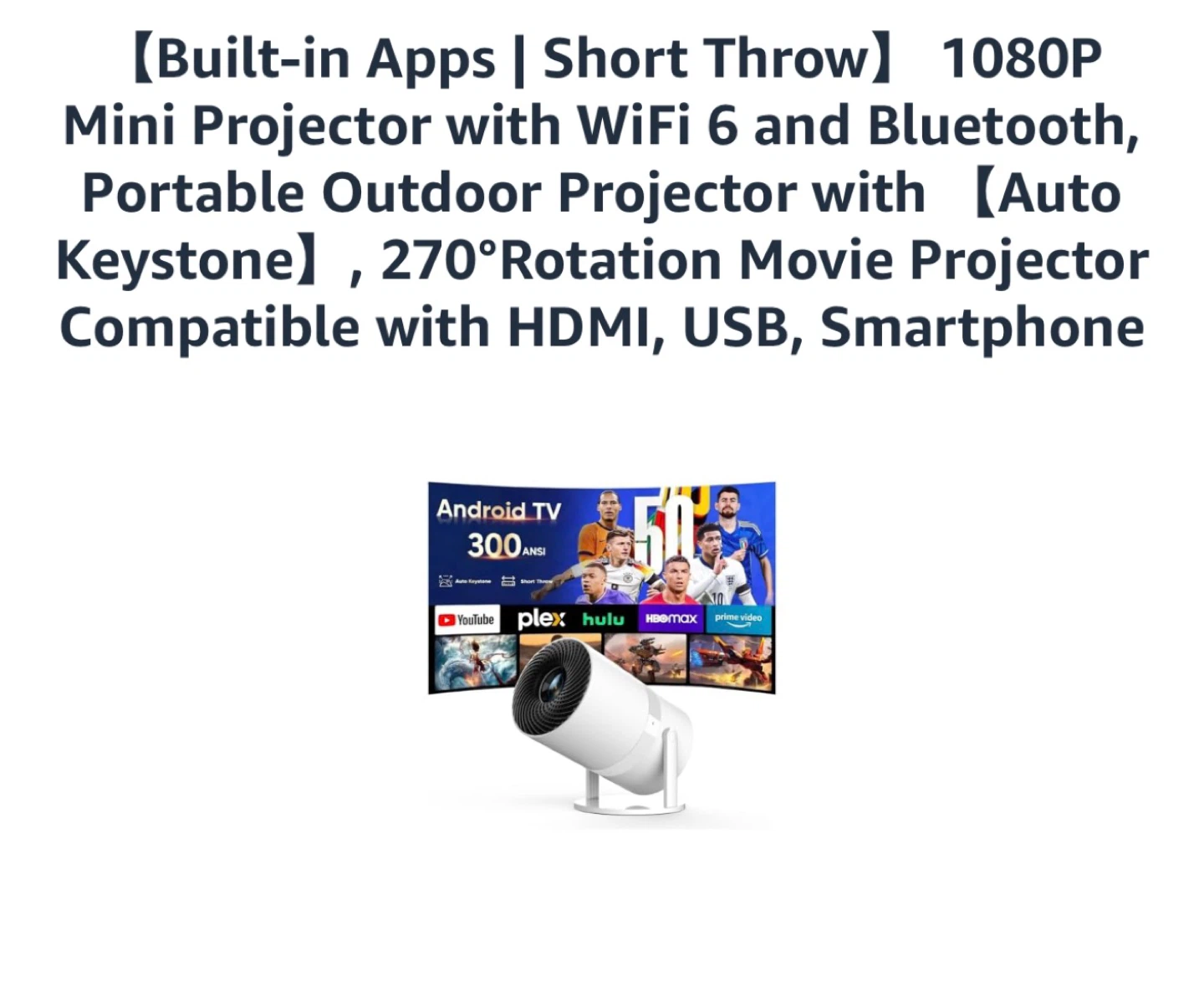 GKLPQ Mini Projector with WiFi 6 & Bluetooth