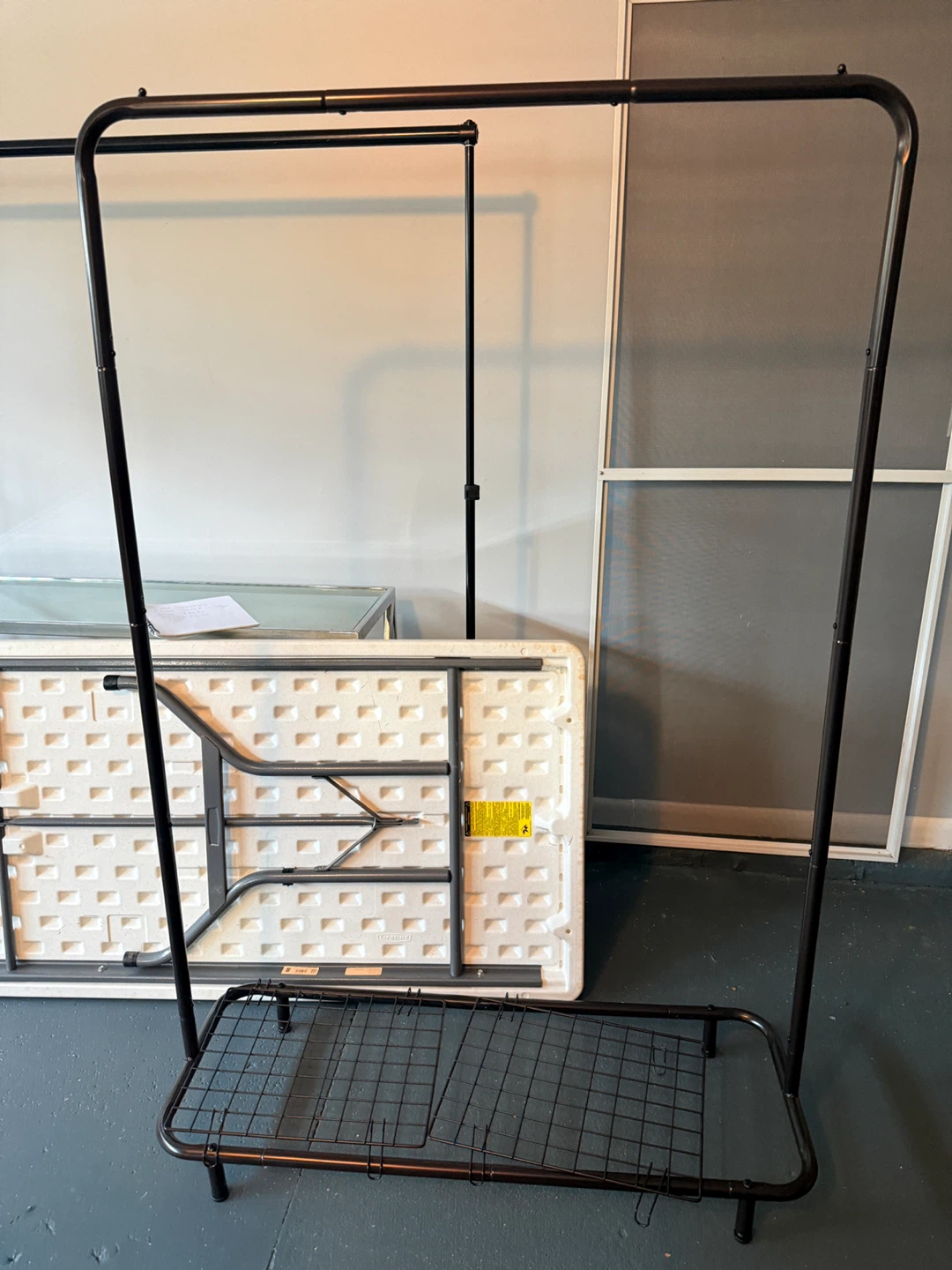 Title: Clothing Rack with Bottom Storage Shelf – Bronze Finish - photo 3