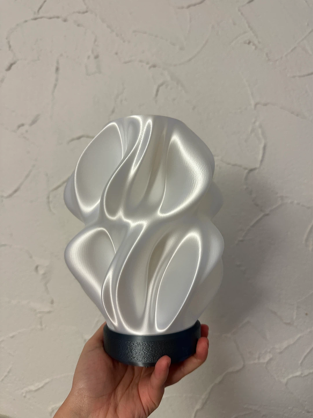 White 3D Printed Modern Accent Lamp with Remote - photo 2