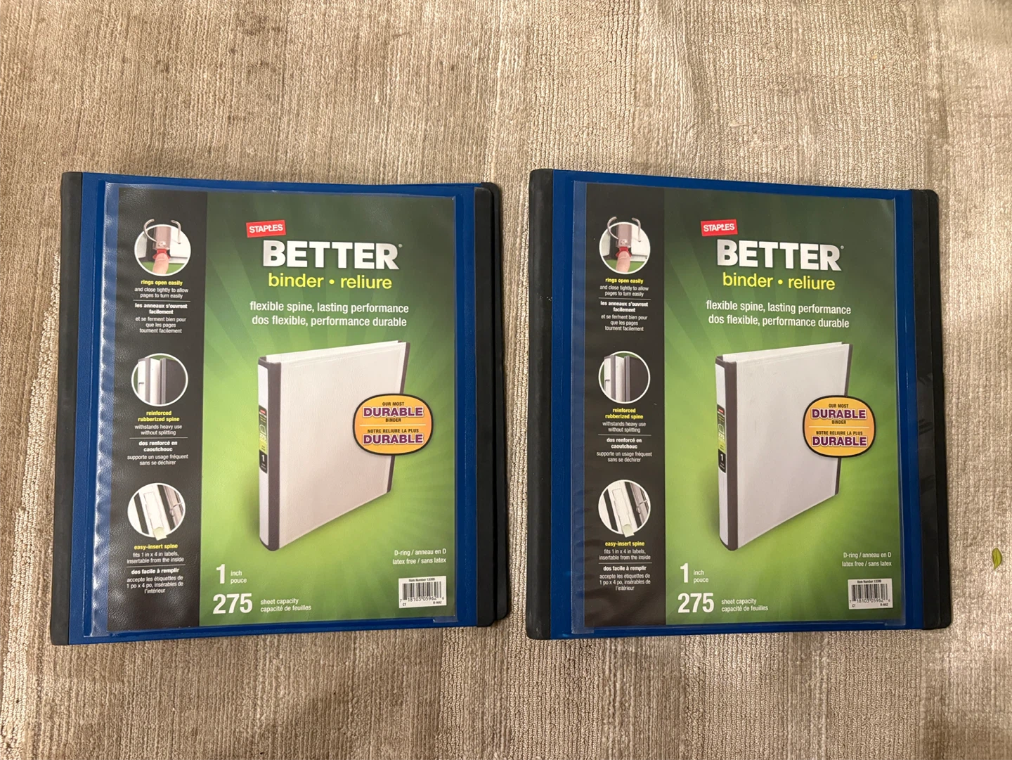 Staples Blue Better Binder 1” Blue (2 Pack)