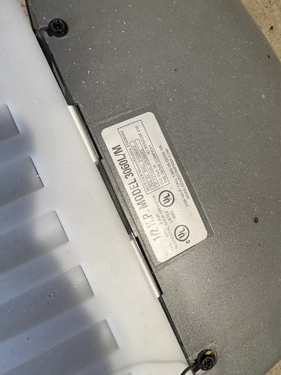 Genie 1/2 H.P. Garage Door Opener Model 3060L/M - photo 2