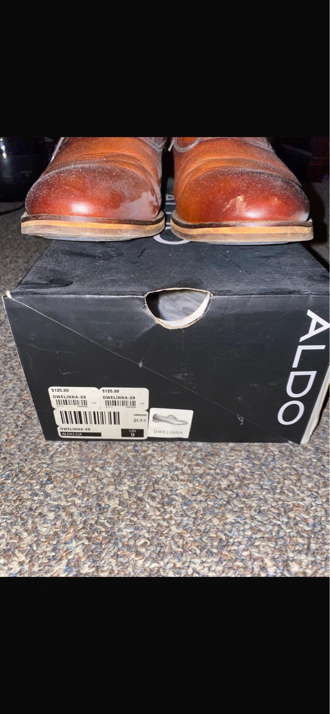 Men's Brown Leather Dress Shoes - Aldo size 9 - photo 2
