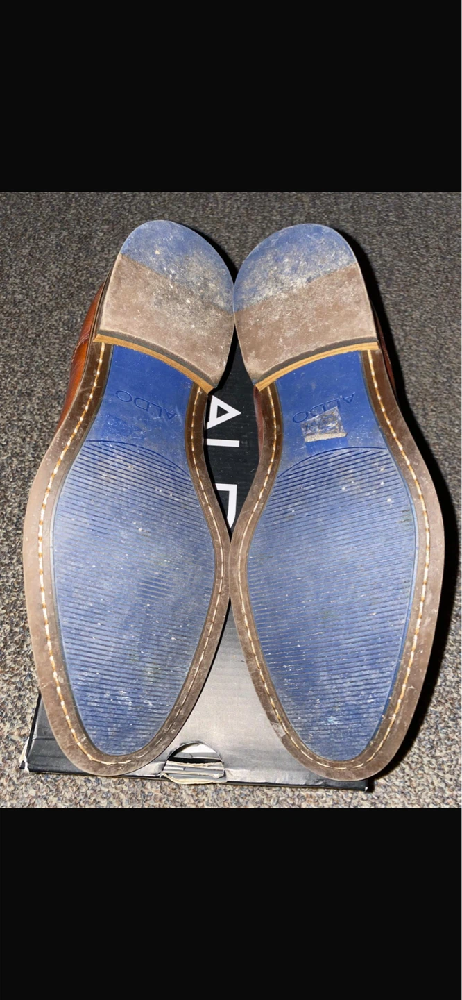 Men's Brown Leather Dress Shoes - Aldo size 9 - photo 5