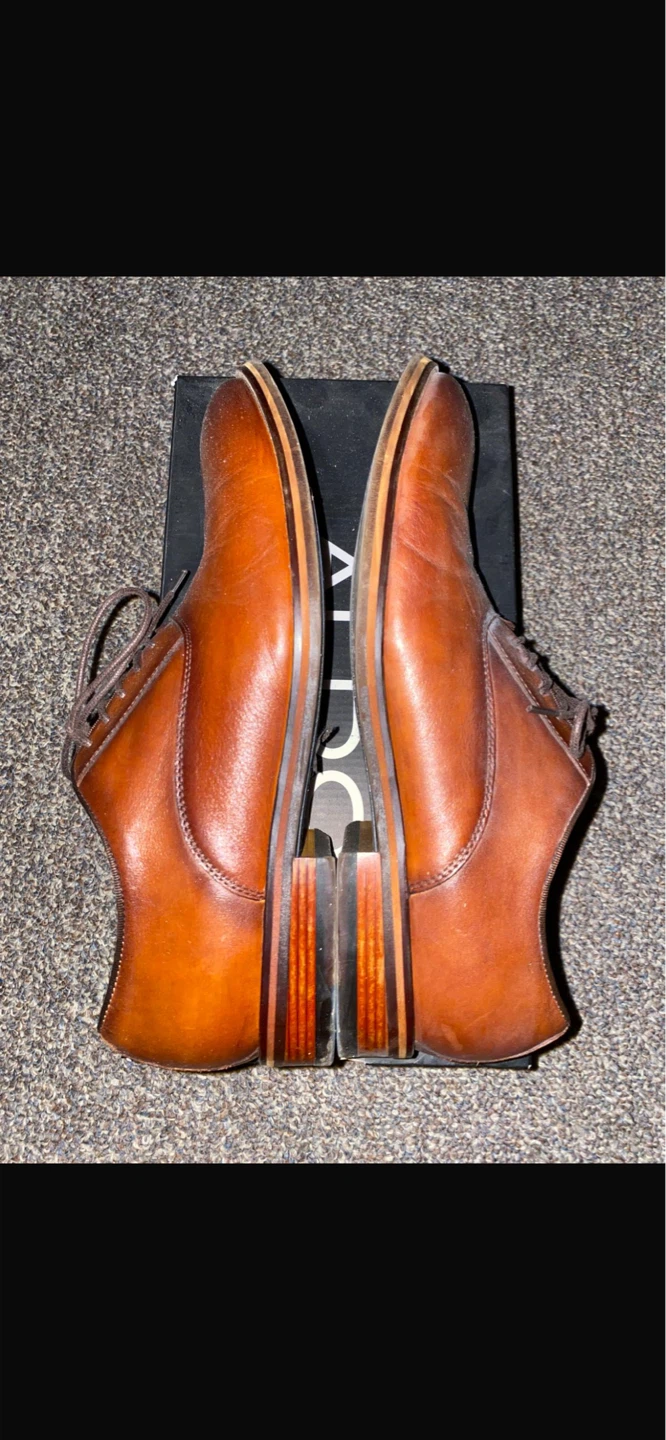 Men's Brown Leather Dress Shoes - Aldo size 9 - photo 4