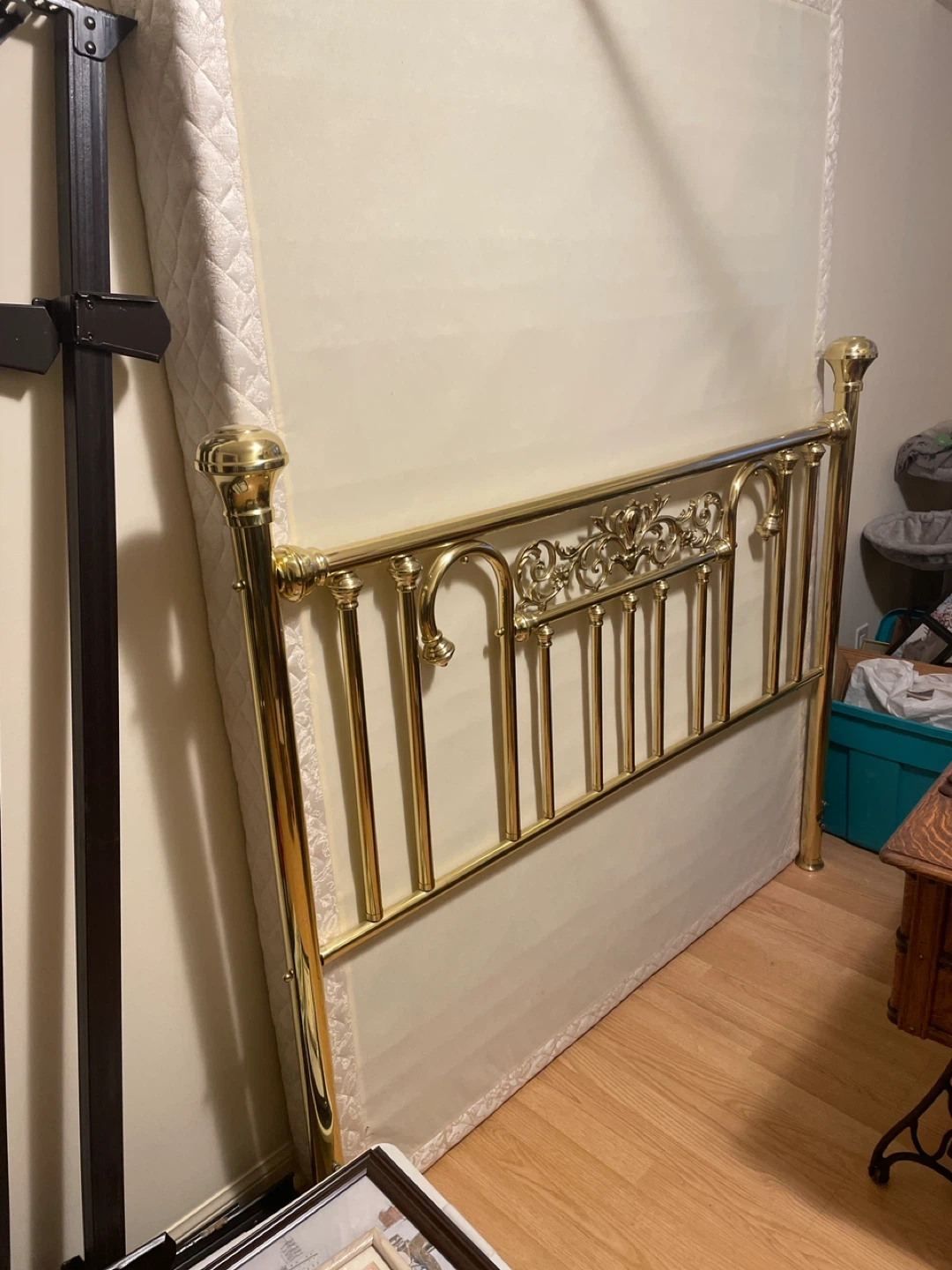 Brass Headboard with box spring