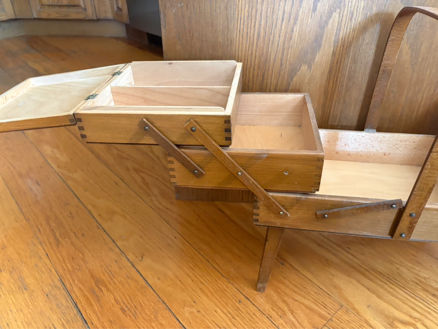 Wooden Sewing Box with Handle - photo 3
