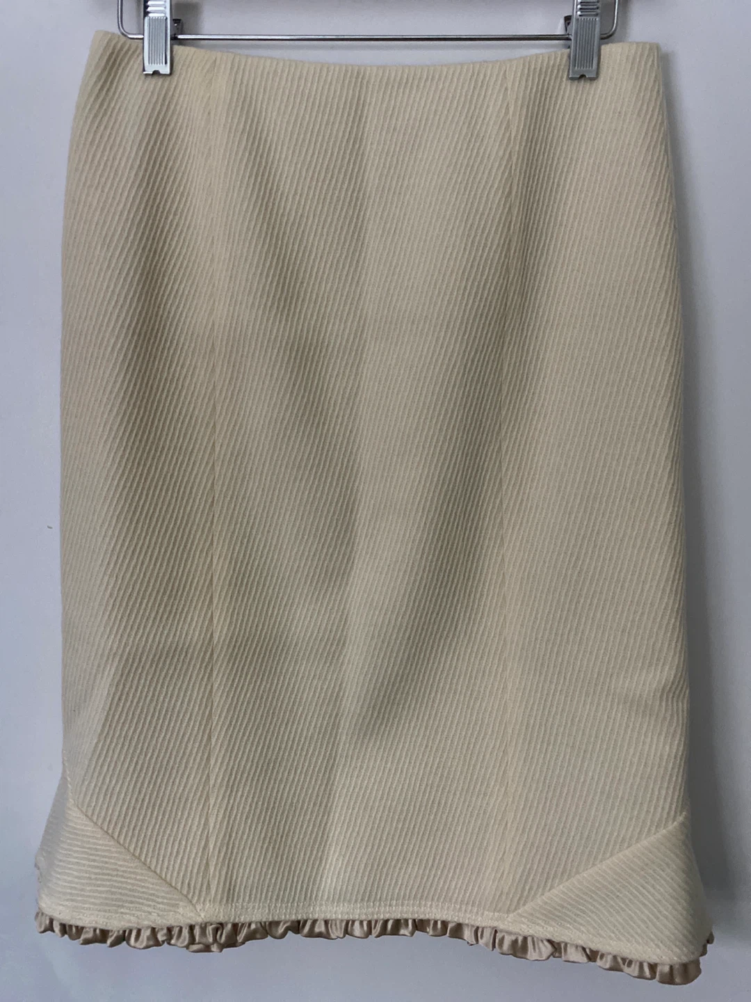 Rebecca Taylor Cream Tweed Flounce Skirt