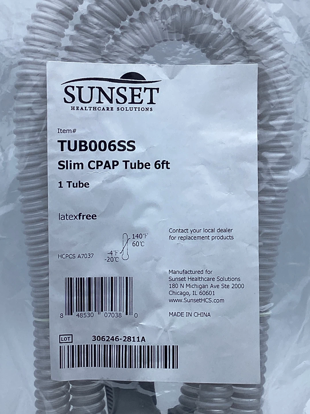 Sunset Slim CPAP Tube 6ft