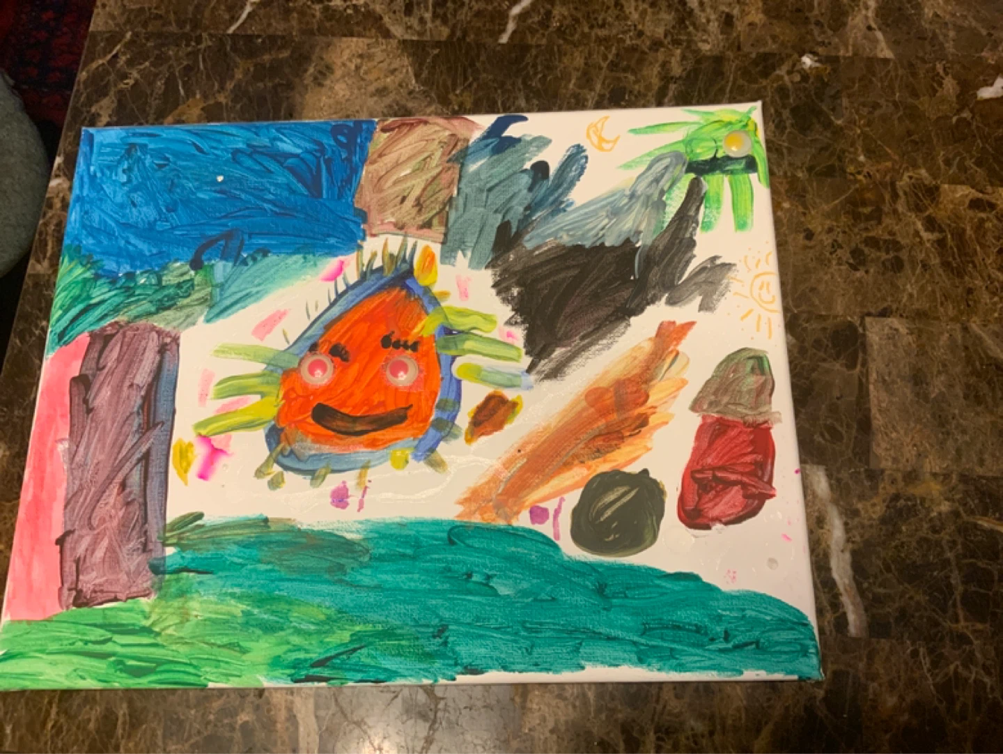 Child's Painting on Canvas