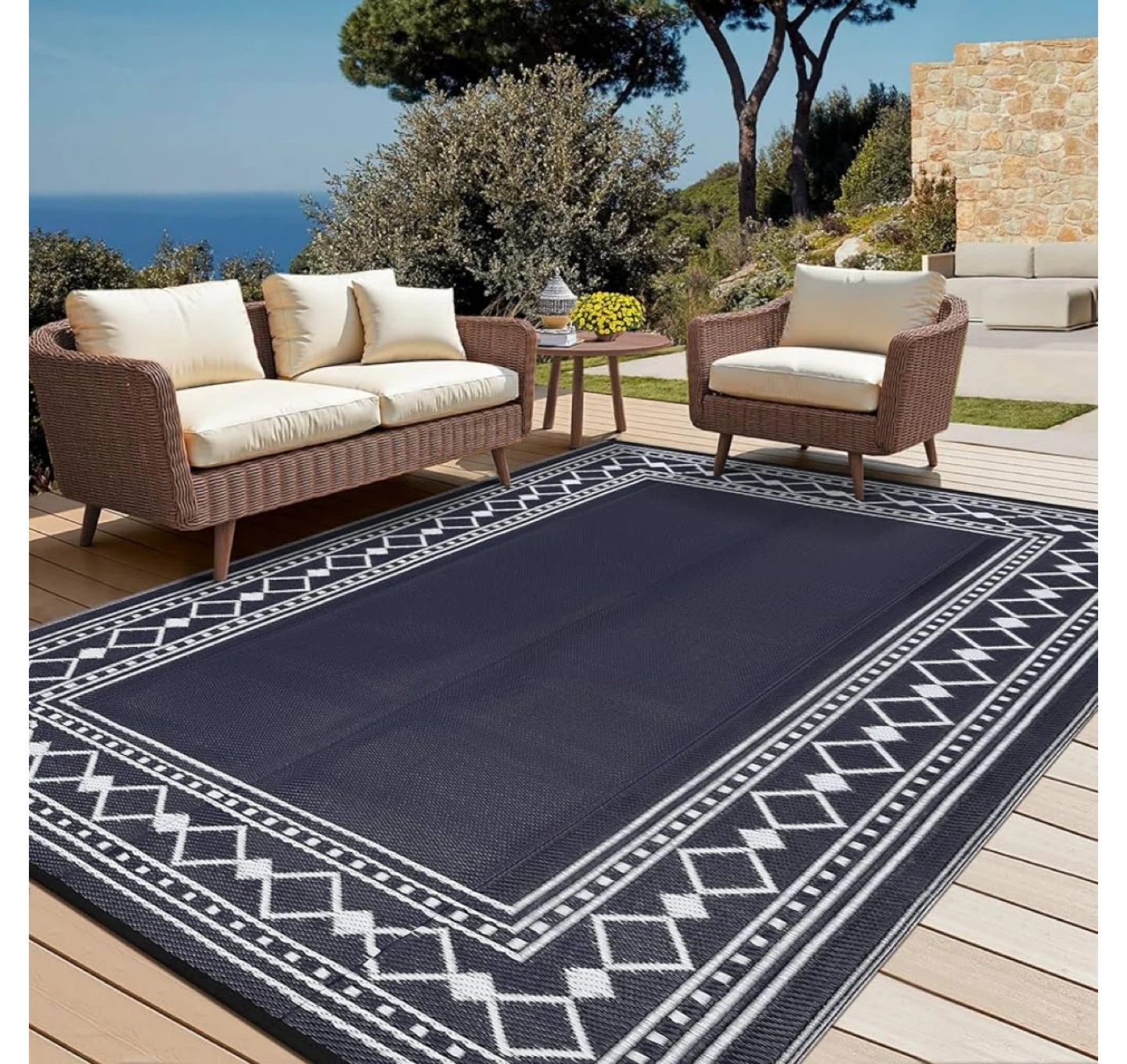 Reversible Outdoor Rug 8”x 10”