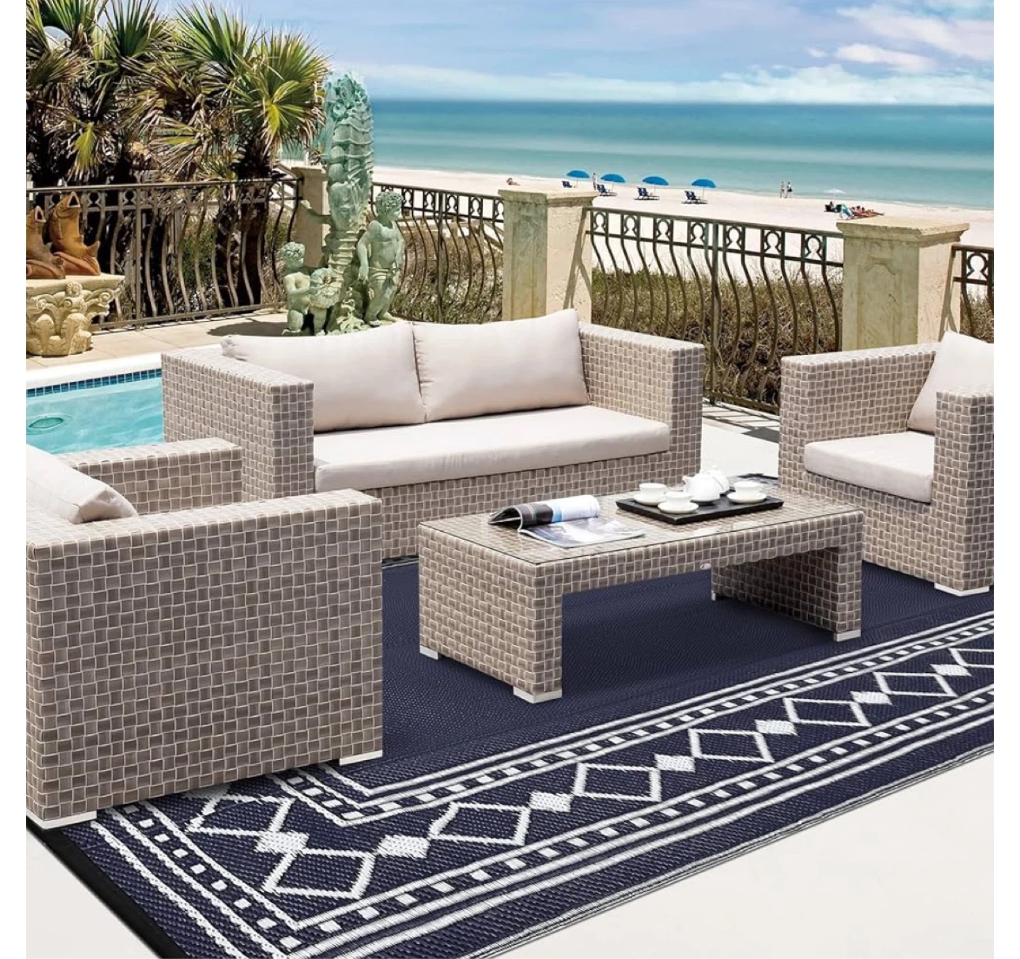 Reversible Outdoor Rug 8”x 10” - photo 5