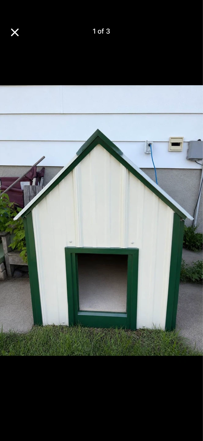 White and Green Dog House