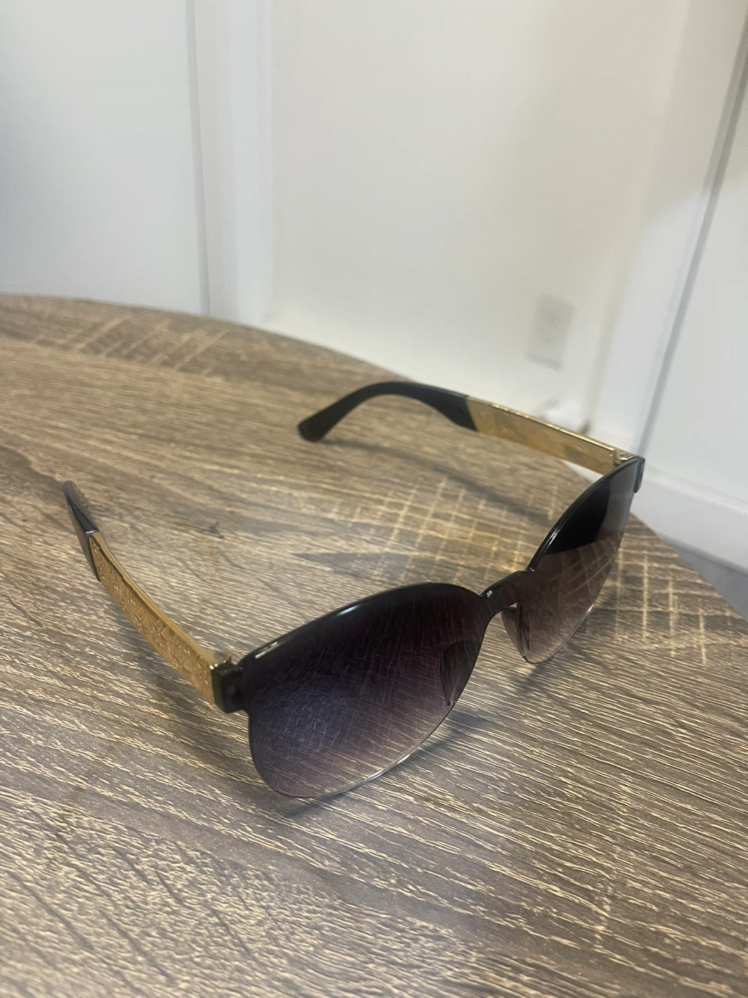 Rimless Sunglasses with Gold Accents - photo 2