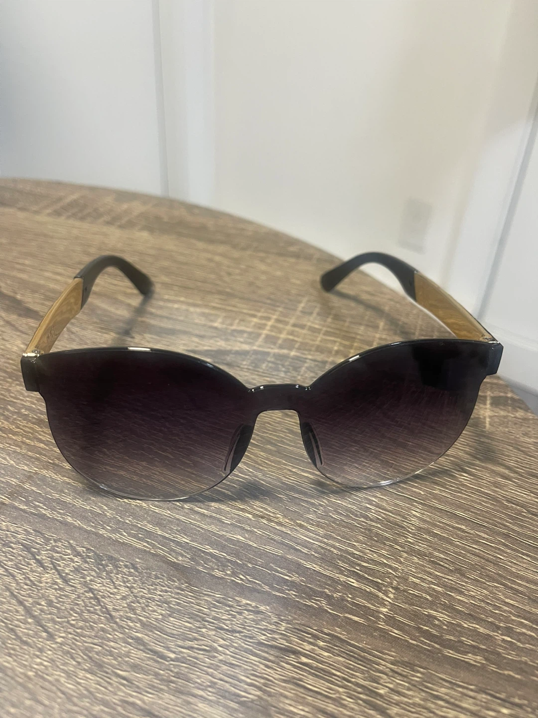 Rimless Sunglasses with Gold Accents