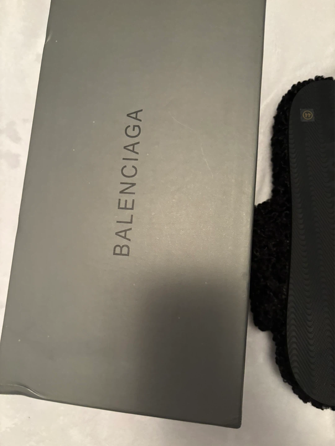 Balenciaga Black Furry Slides - Size 43 - photo 2