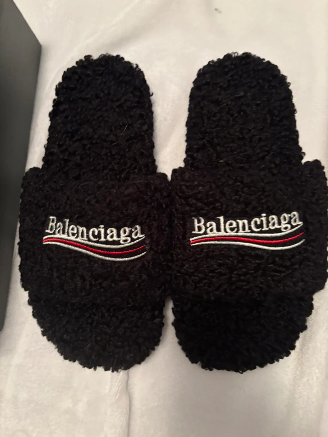 Balenciaga Black Furry Slides - Size 43 - photo 3