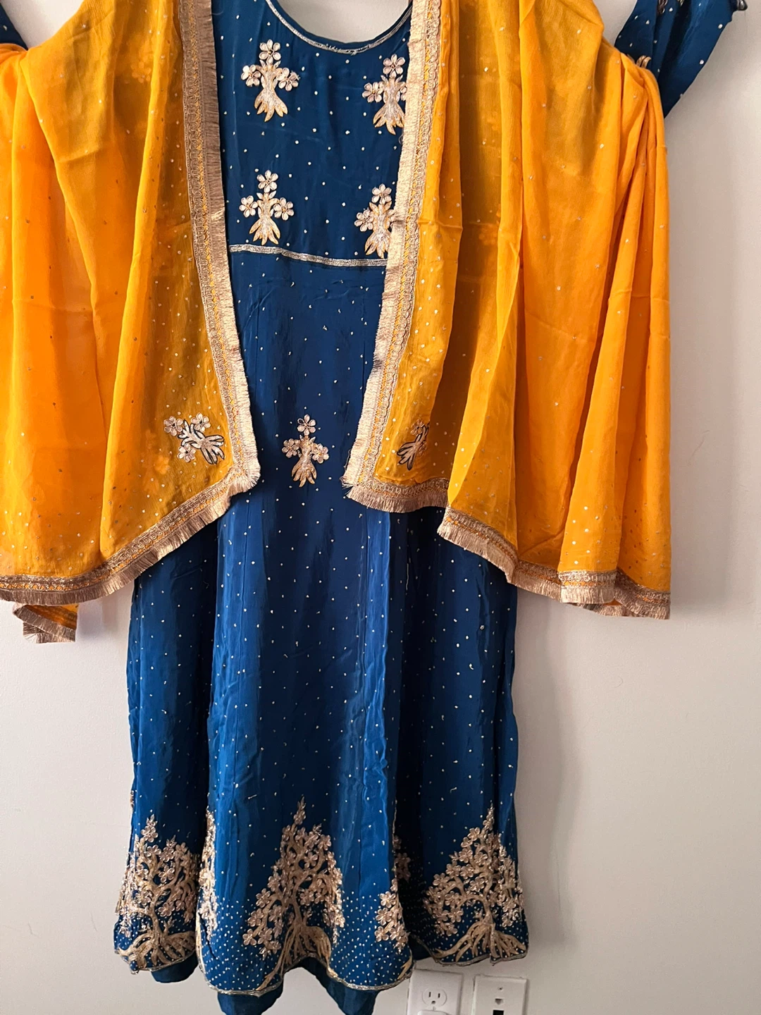 Embroidered Blue Kurti with Dupatta - photo 3
