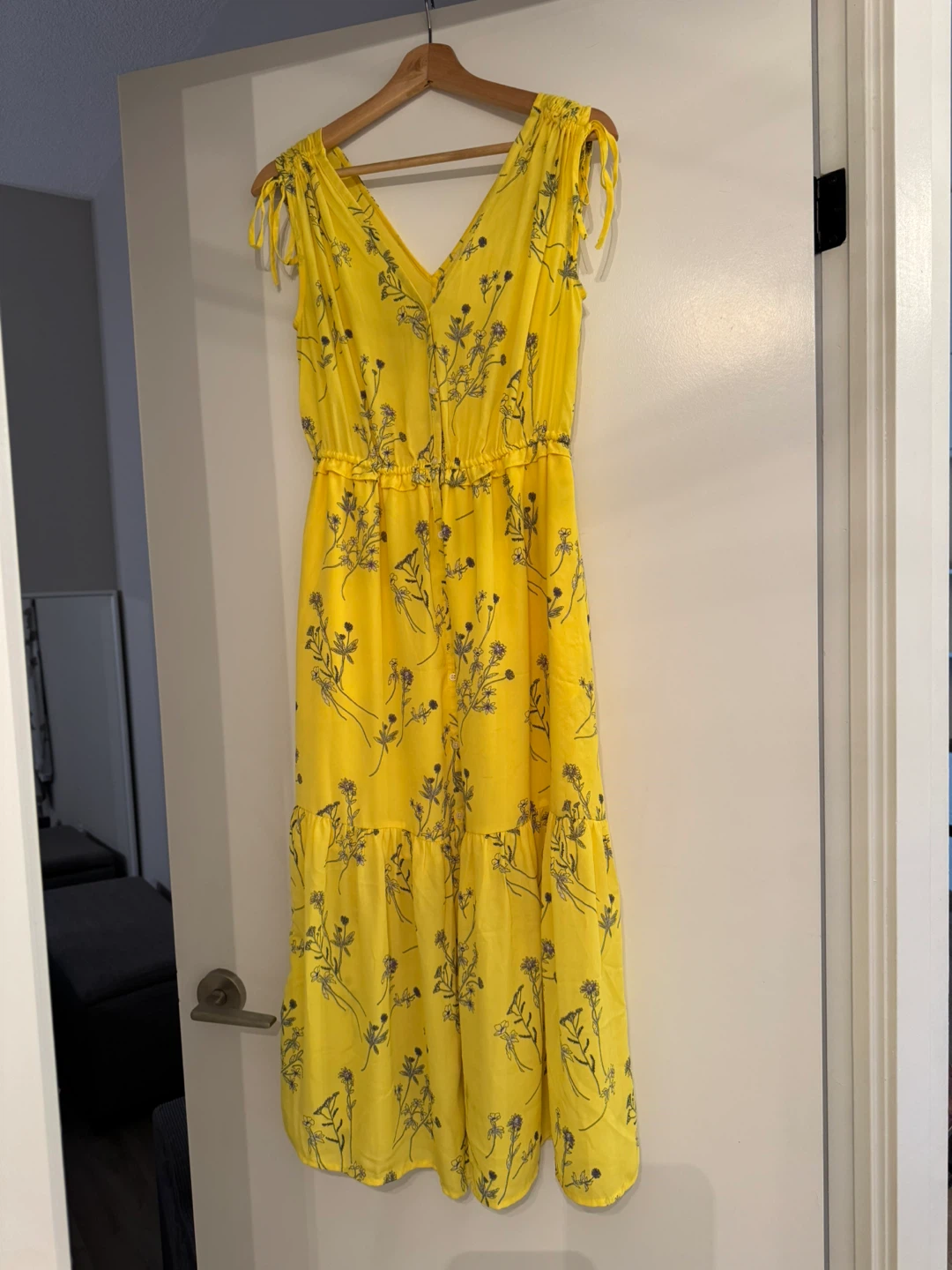 Yellow floral maxi dress