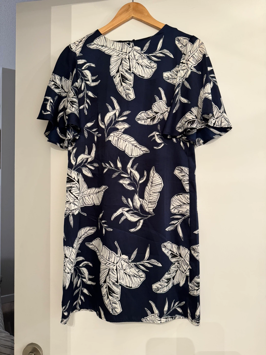 Navy Blue Floral Print Mini Dress