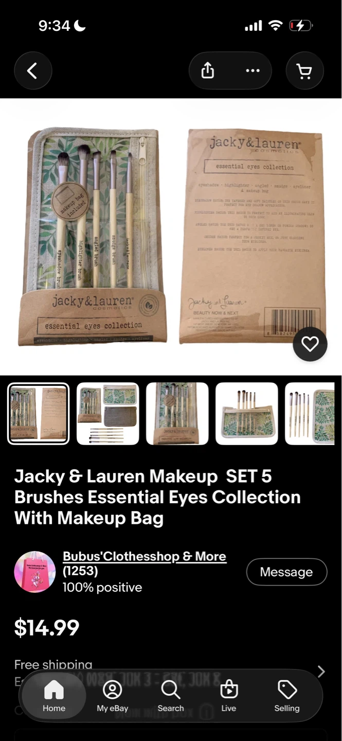 Jacky & Lauren Essential Eyes Collection 5pc Brush Set - photo 3