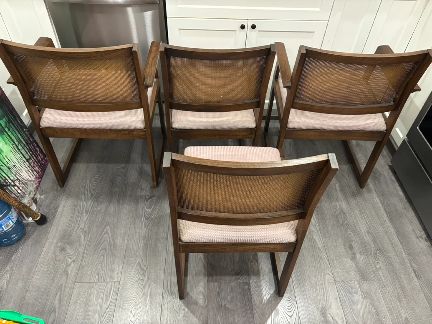 Set of 4 Wooden Chairs with Cane Backs - photo 5