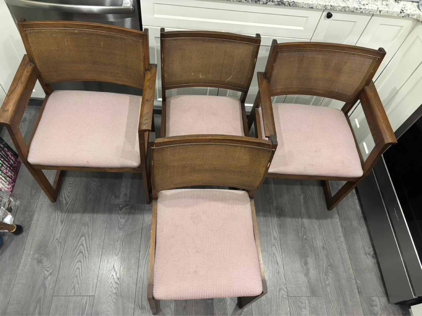 Set of 4 Wooden Chairs with Cane Backs - photo 4