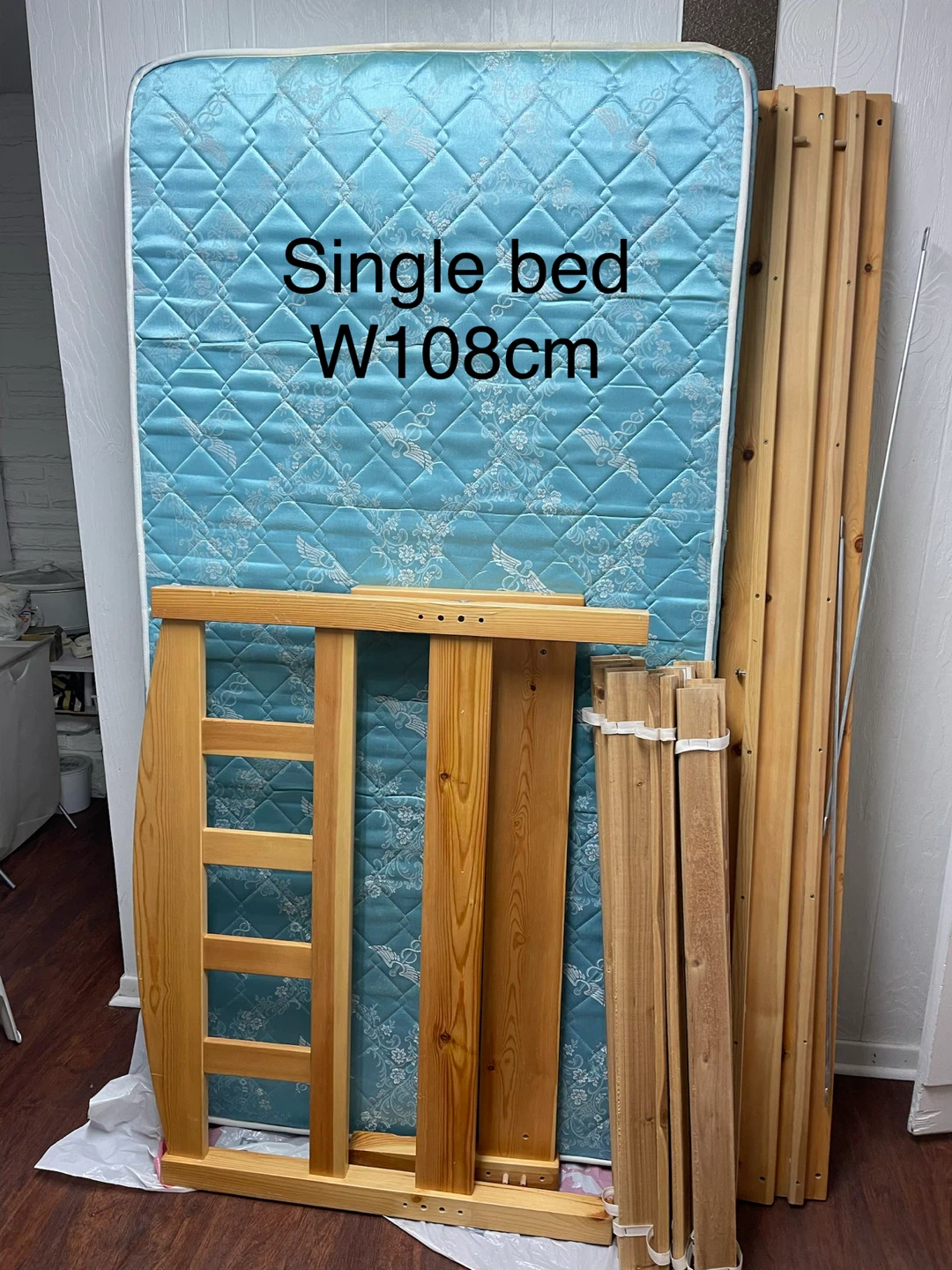 Single Bed Frame and Mattress