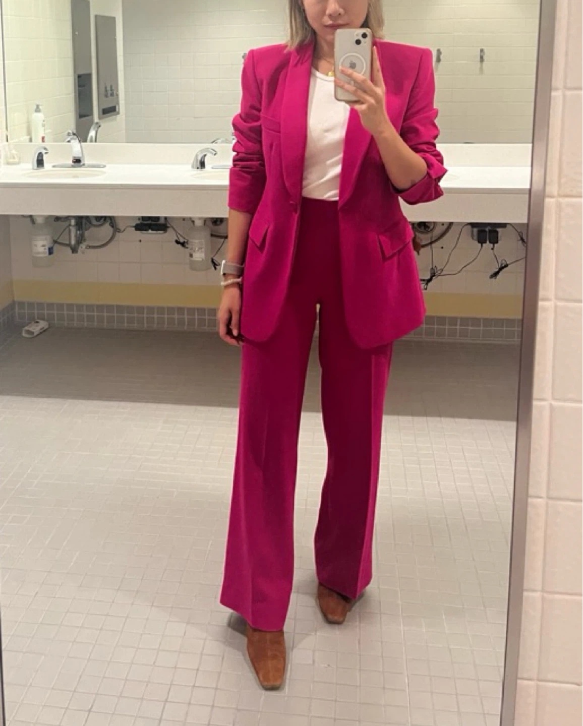 ZARA Pink Blazer & Pants Set XS