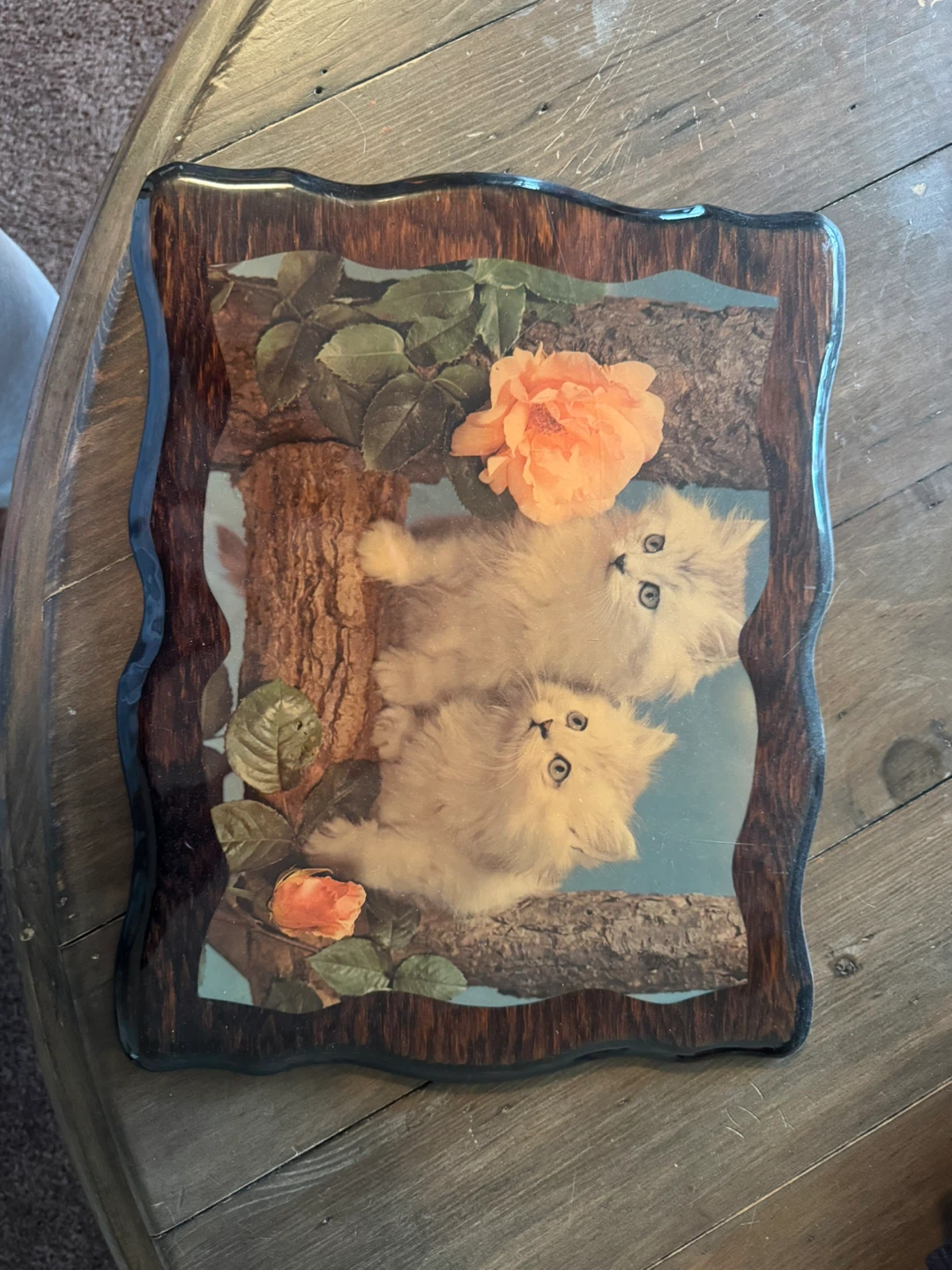Vintage Kitten and Rose Wall Art
