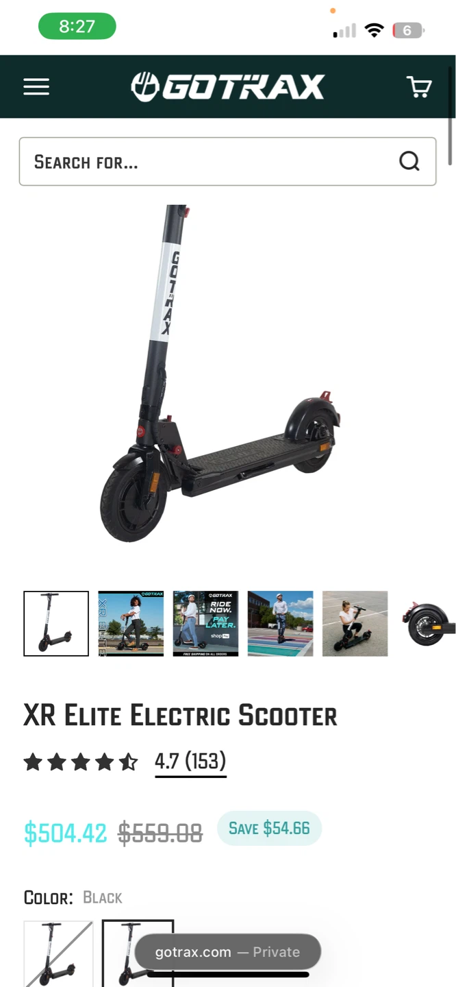 GOTRAX XR Elite Electric Scooter - Black - photo 4