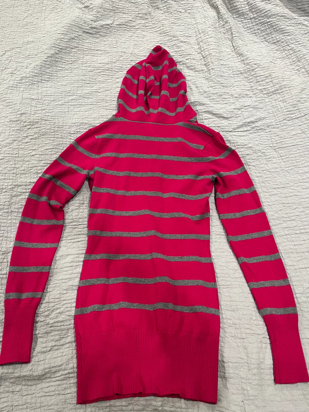 Guess pink striped hoodie and Joe Fresh purple striped hoodie - photo 3