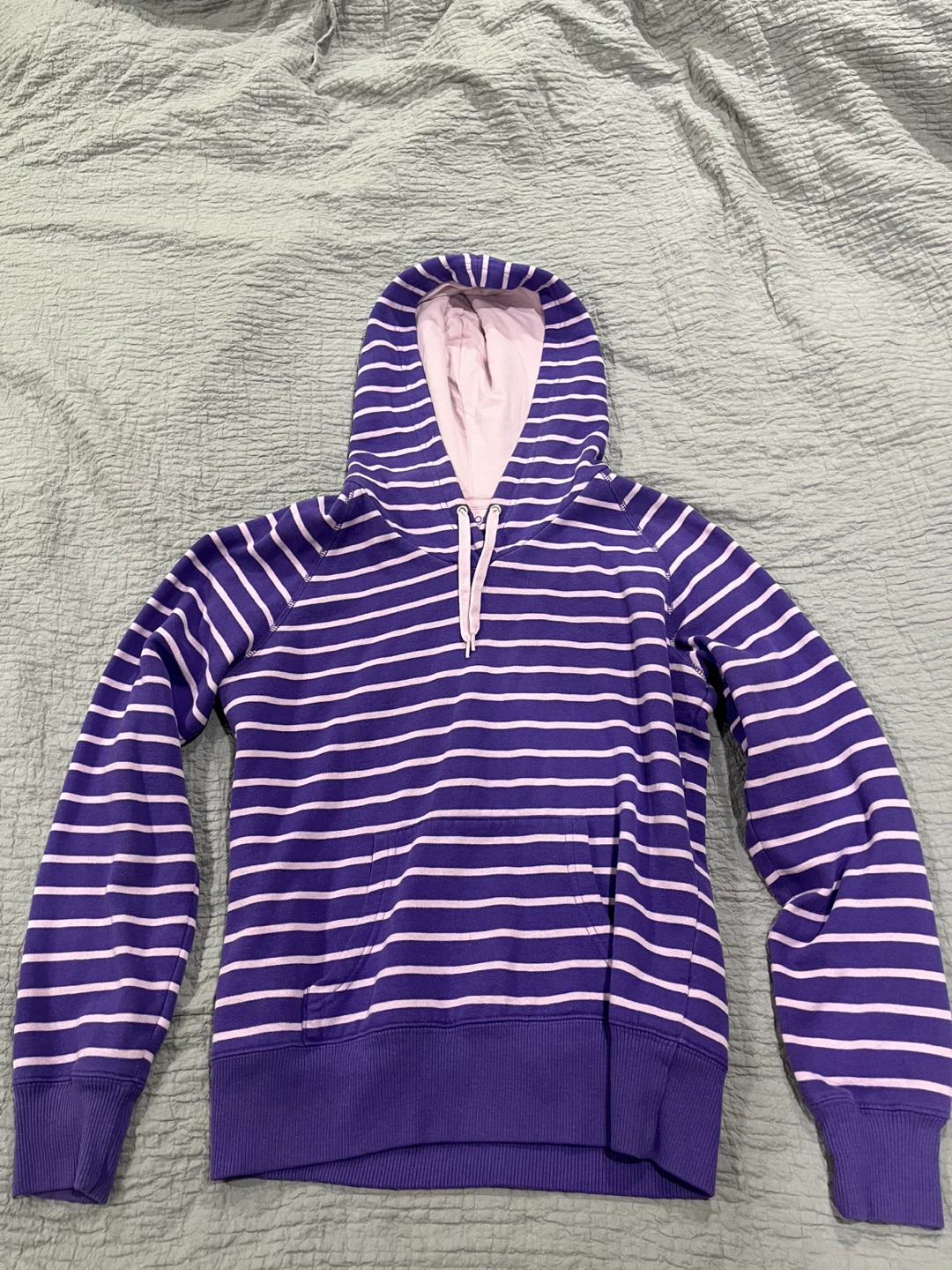 Guess pink striped hoodie and Joe Fresh purple striped hoodie - photo 4