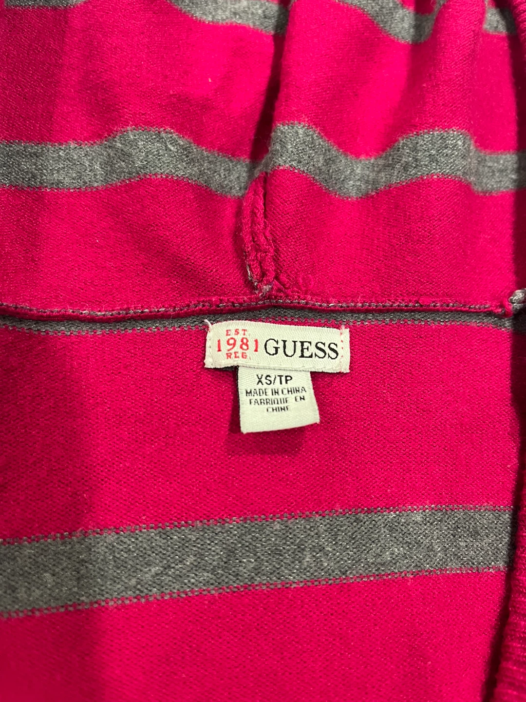 Guess pink striped hoodie and Joe Fresh purple striped hoodie - photo 2