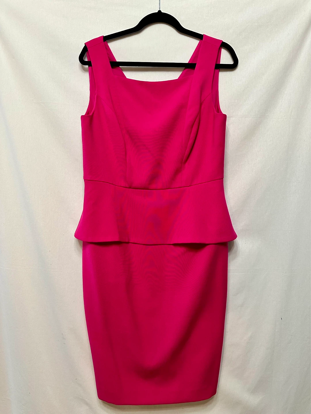 Anne Klein Hot Pink Sleeveless Peplum Sheath Dress