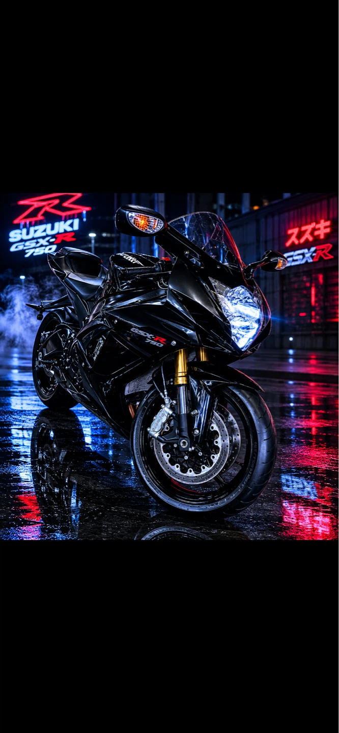 Black Suzuki GSXR 750 Motorcycle