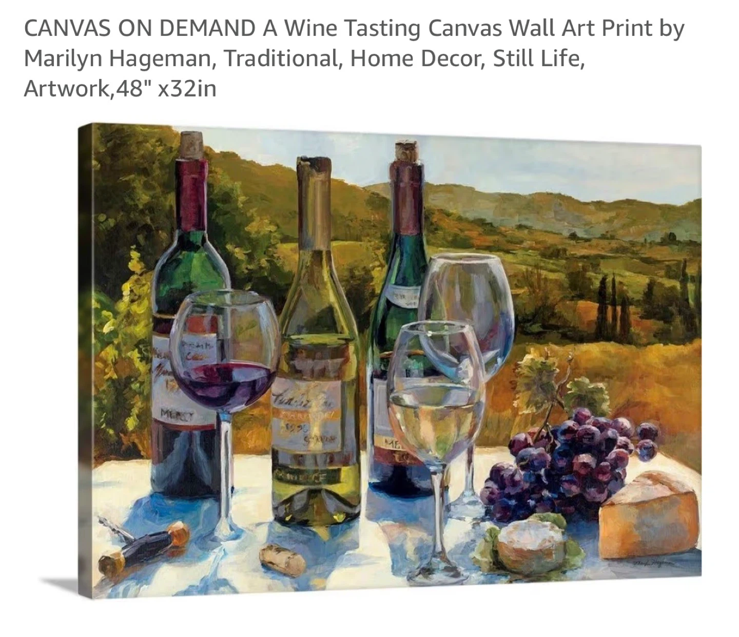 Wine Tasting Canvas Wall Art – 48” x 32 - photo 2