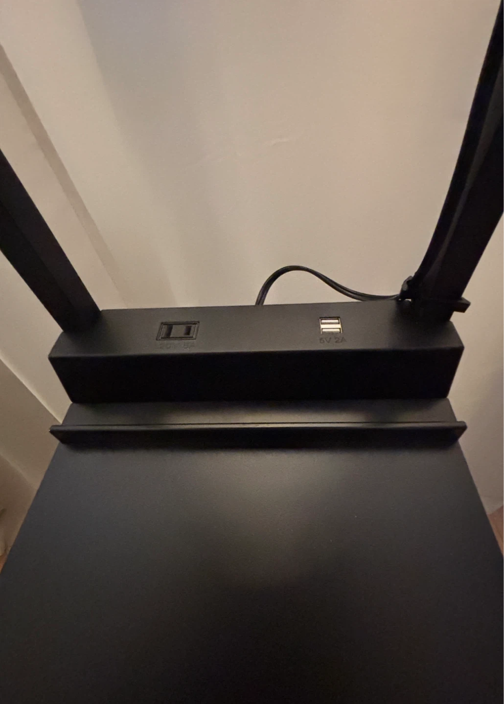 Black Floor Lamp with Shelves and USB Ports - photo 2