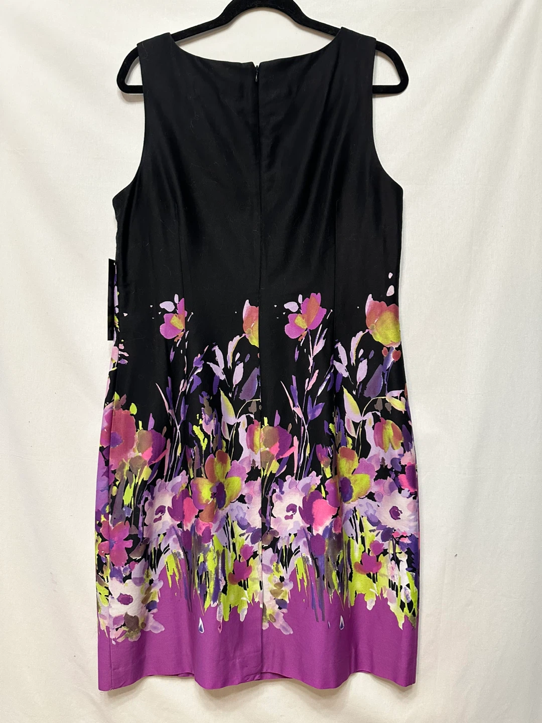 CHETTA B Floral Dress - Black/Purple Size 8 - photo 2