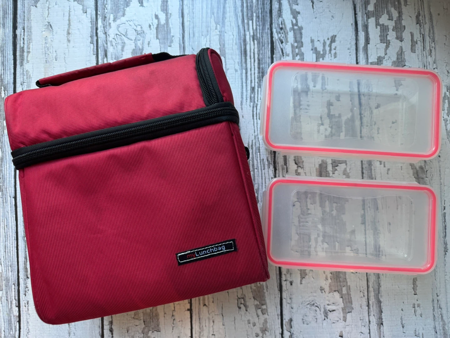 Red Lunch Bag with 2 Containers