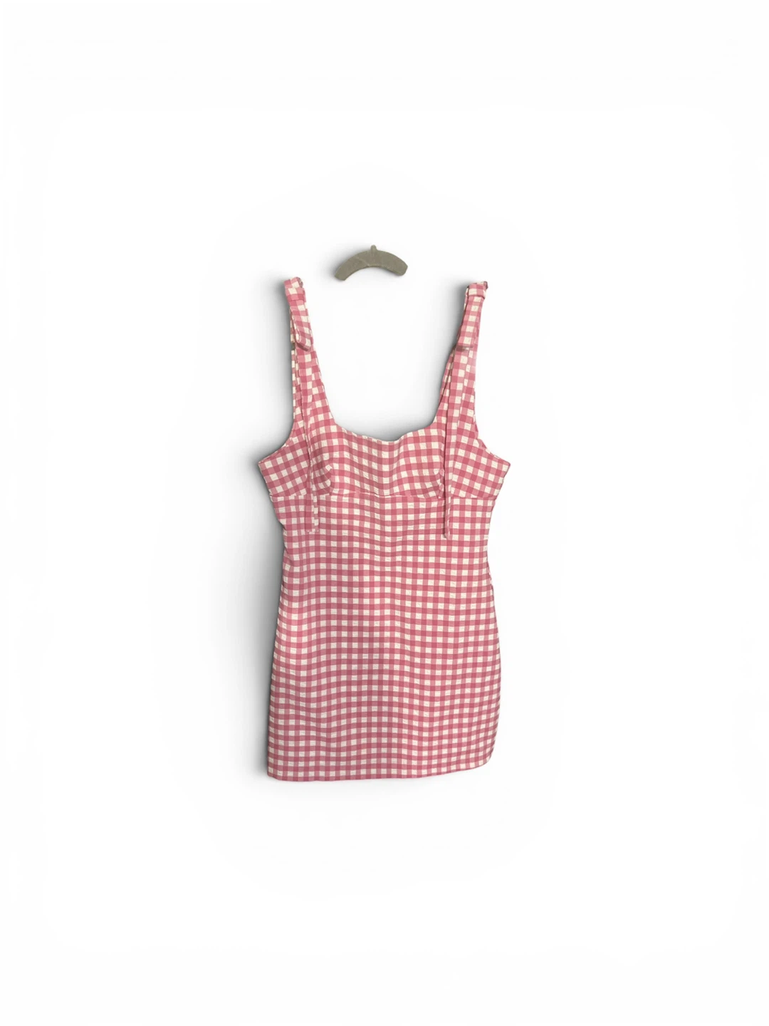 Zara Pink Gingham Mini Dress with Bowknot straps - photo 3