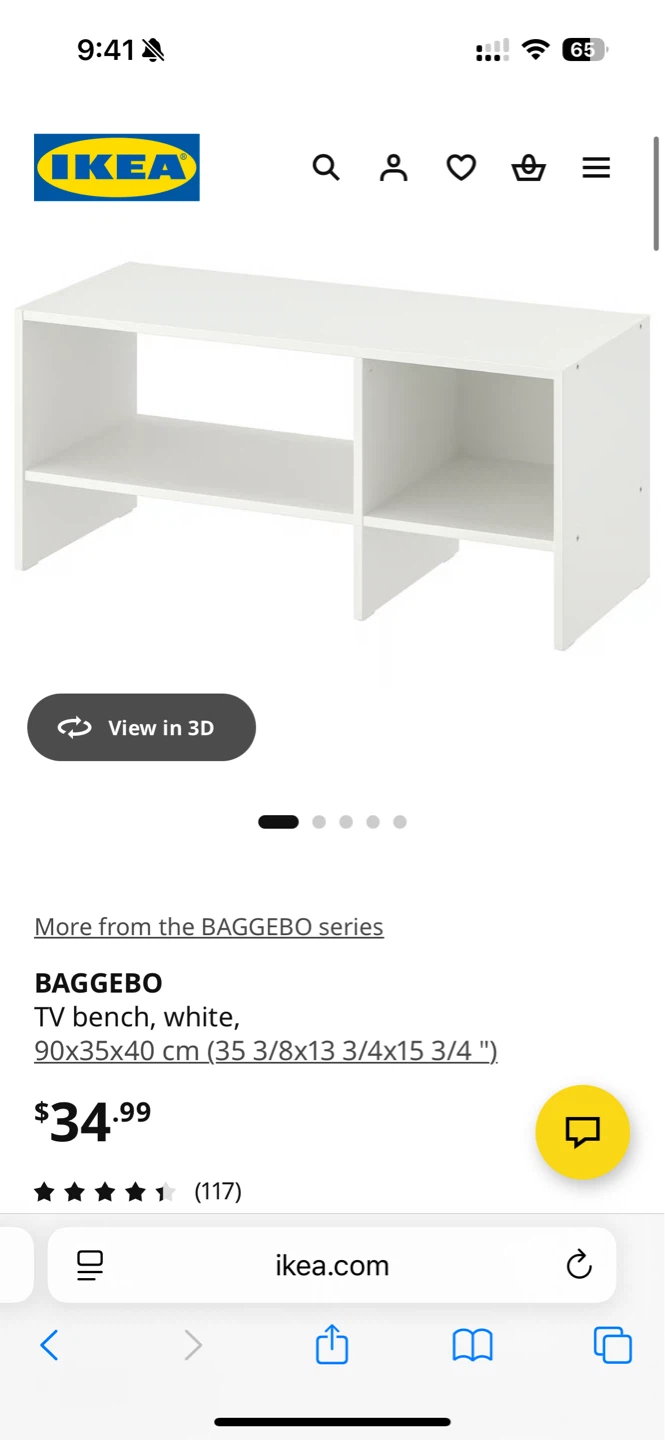 IKEA BAGGEBO TV Bench - White - photo 2