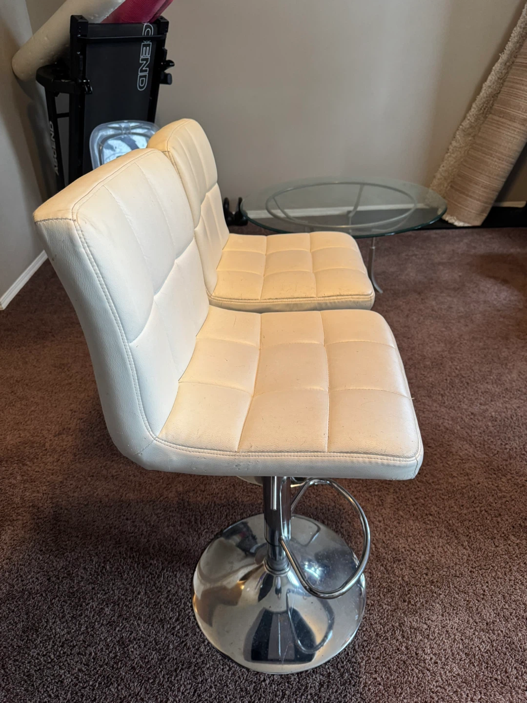 White Adjustable Bar Stools - photo 2