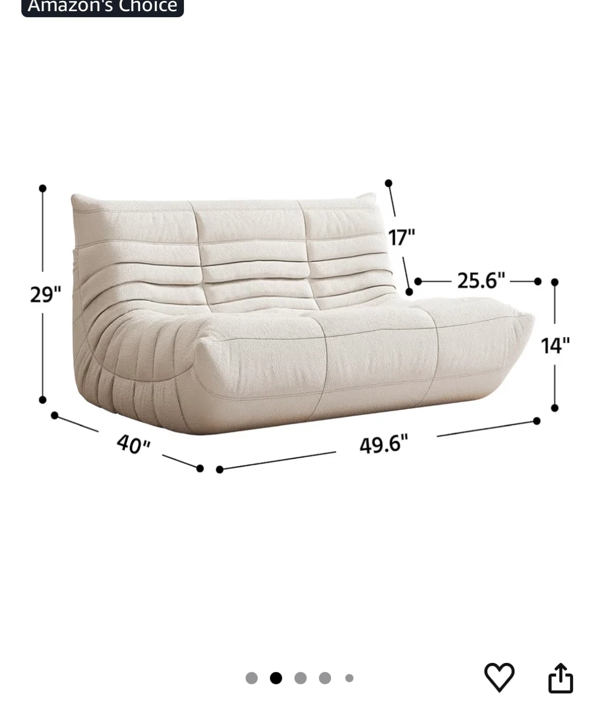 HABUTWAY Bean Bag Chair Sofa Beige - photo 3