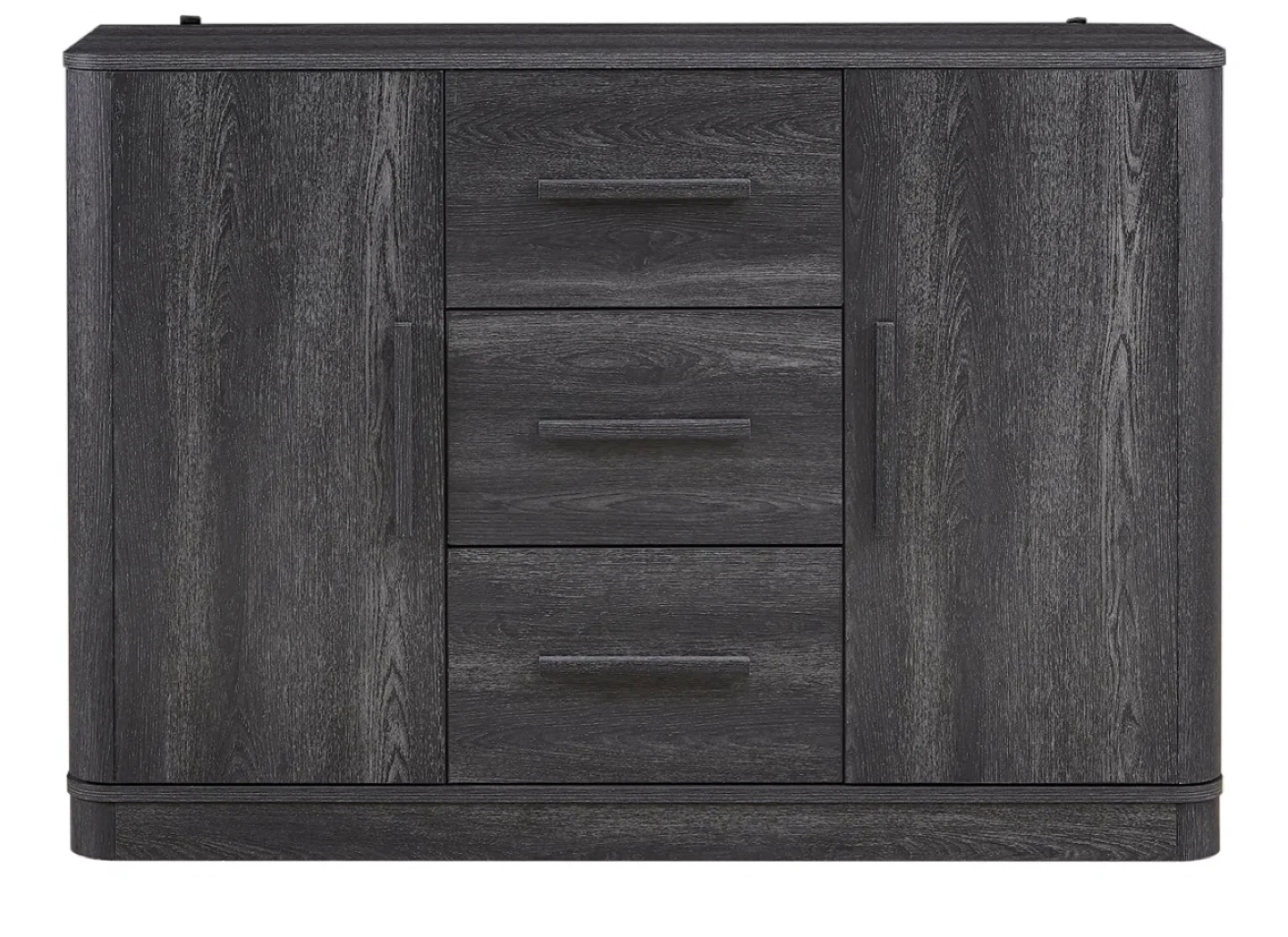 Gray Wood Buffet Cabinet with 3 Drawers and 2 Doors - photo 2