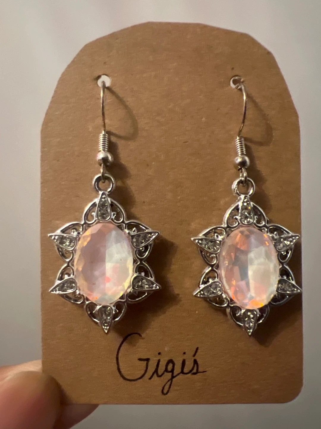 Light Coral Stone Earrings - photo 2