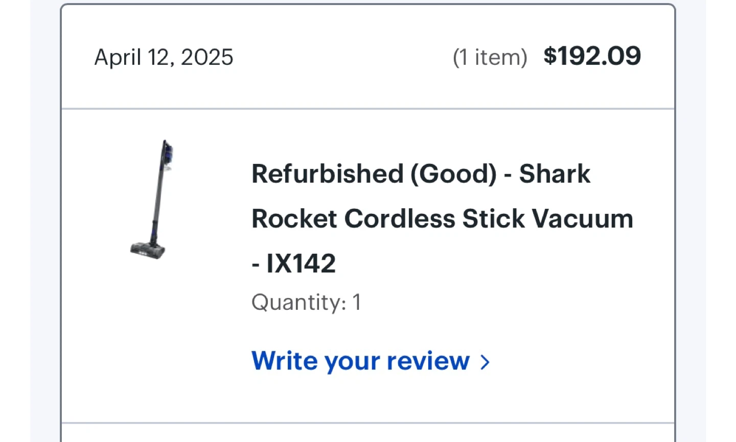 Shark Rocket Cordless Stick Vacuum IX142