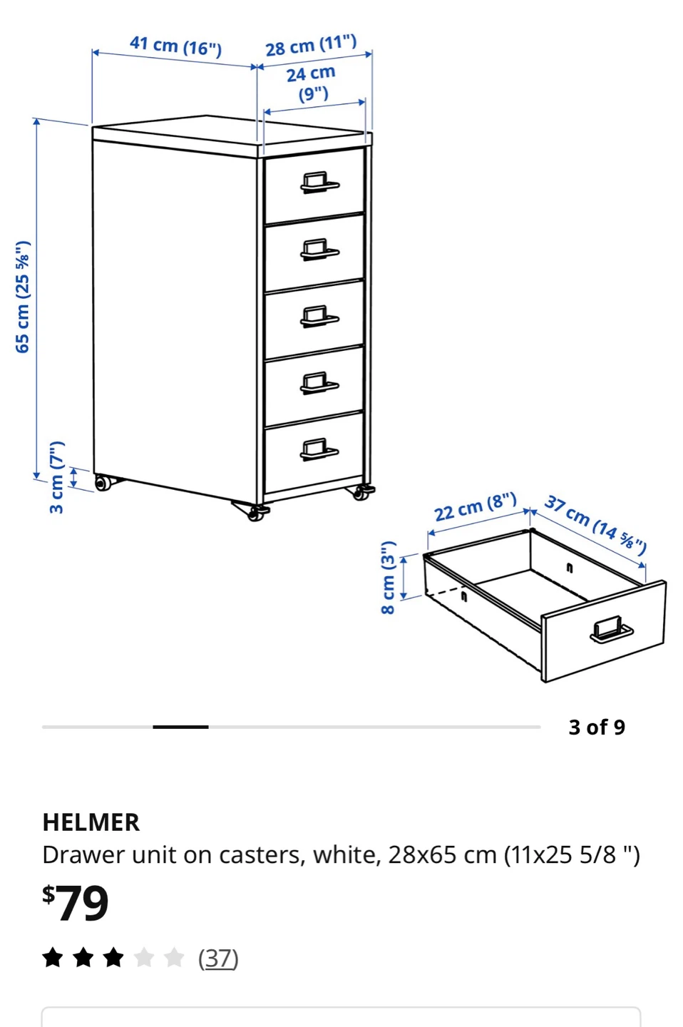 IKEA 6-drawer unit organizer white - photo 4