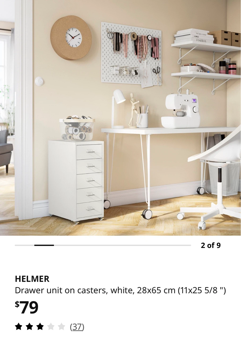 IKEA 6-drawer unit organizer white - photo 3