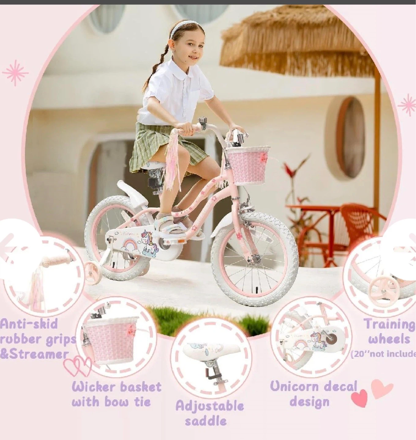 ACEGER Streamer Bike - Pink Unicorn 16 inch - photo 4